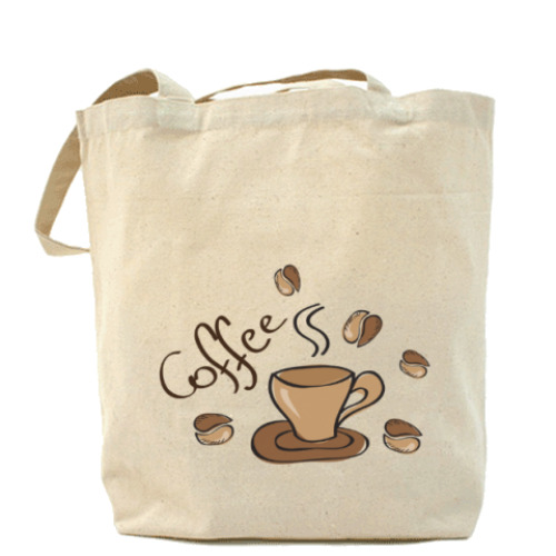 Сумка шоппер с принтом Кофейная идиллия