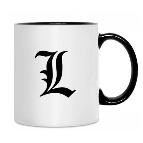 Кружка с принтом L (Death Note)