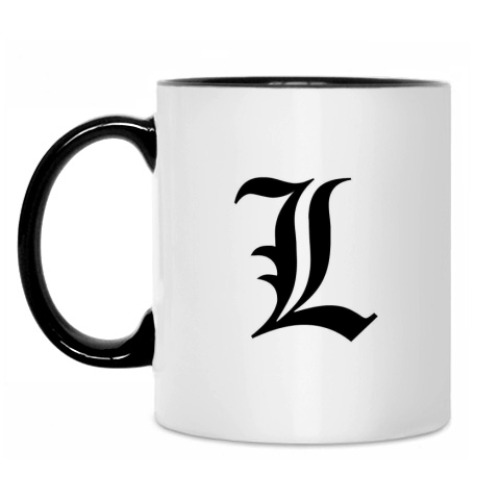 Кружка с принтом L (Death Note)