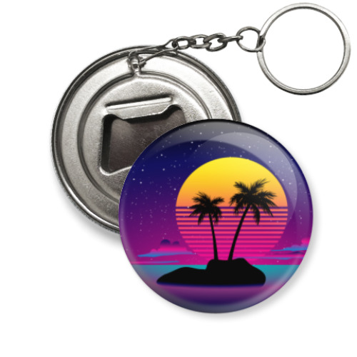 Брелок-открывашка с принтом Закат в Майами