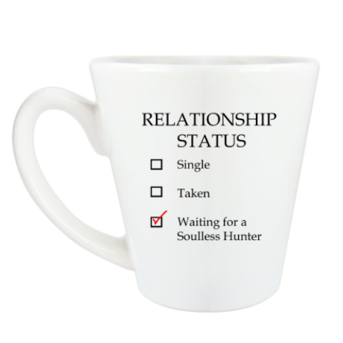 Чашка Латте с принтом В ожидании бездушного охотника