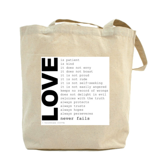 Сумка шоппер с принтом Love is...