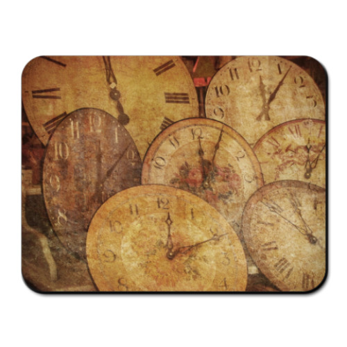 Коврик для мыши с принтом  ЧАСЫ