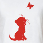 Котенок и бабочка