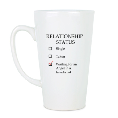 Чашка Латте с принтом В ожидании ангела Каса