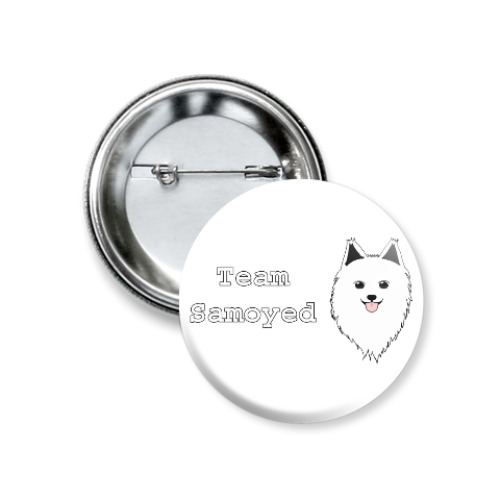 Значок 37мм с принтом Команда Самоеда