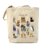 Холщовая сумка шоппер Котики и наука. Физика, химия, астрономия.