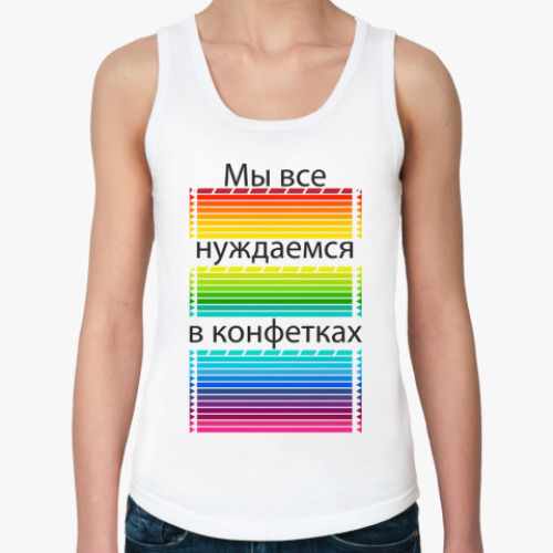 Женская майка с принтом  Конфетки