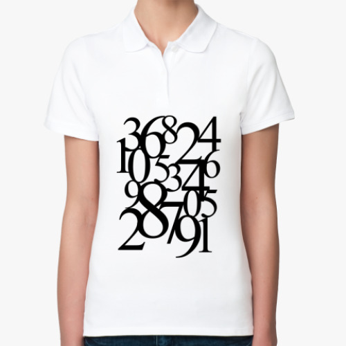 Женская рубашка поло (печать) с принтом  NUMBER