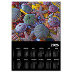 Календарь A4 2026, черный Marine life