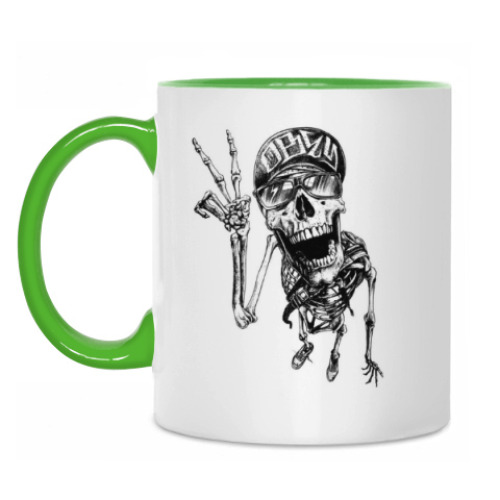 Кружка с принтом Thrash-скелет