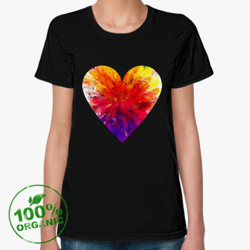 Женская футболка из органик-хлопка Сердечко
