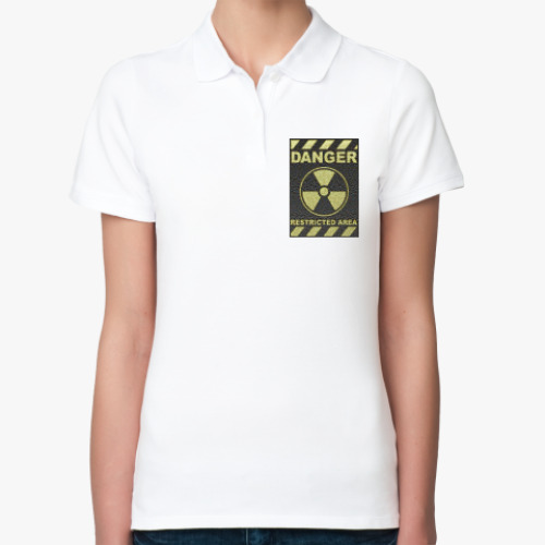 Женская рубашка поло (печать) с принтом danger