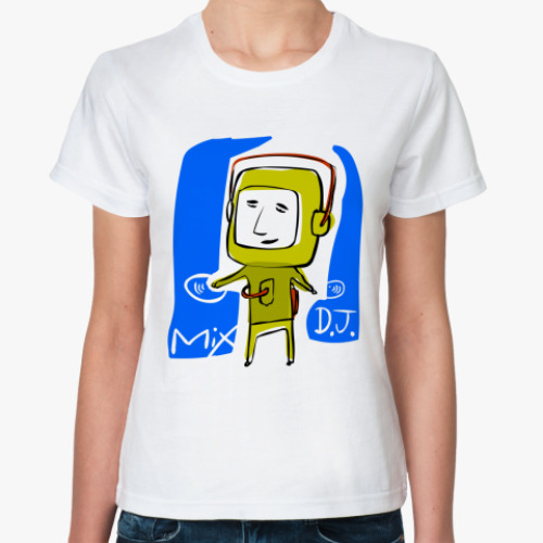 Классическая футболка с принтом D.J.