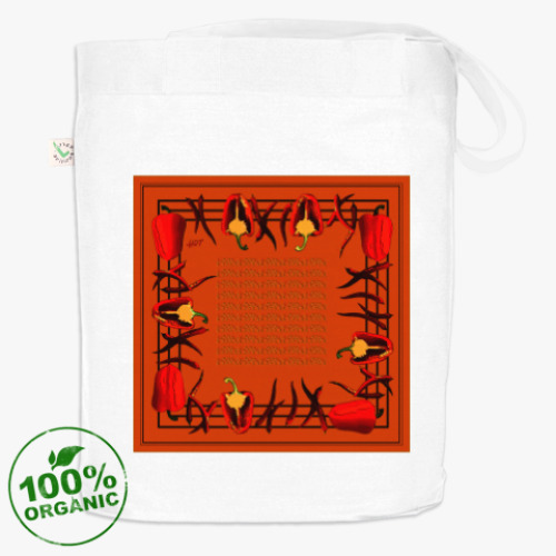 Сумка шоппер с принтом сладкие и острые перцы