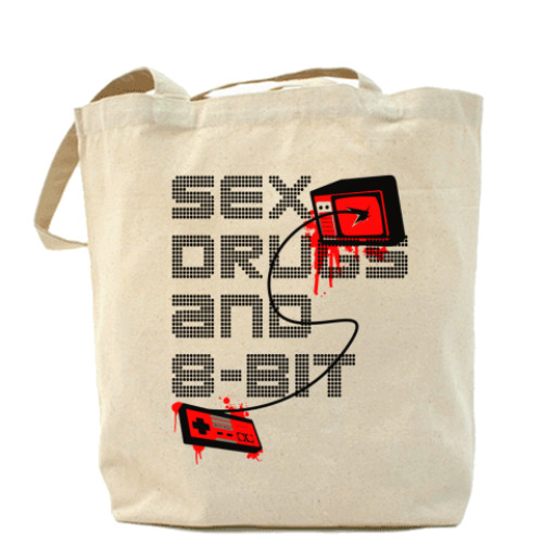 Сумка шоппер с принтом 8-bit