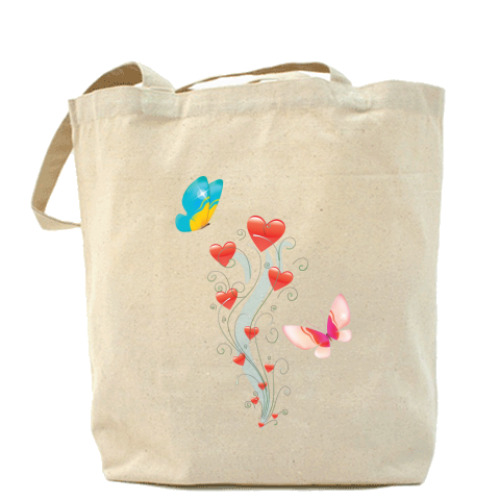 Сумка шоппер Цветы и бабочки