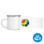 Кружка металлическая белая (круговая запечатка)