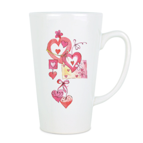 Чашка Латте с принтом Влюбленный мишка