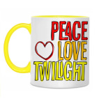 Двухцветная кружка Peace Love Twilight