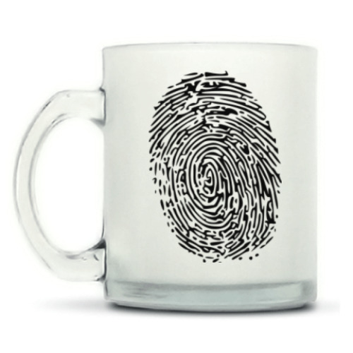 Кружка матовая с принтом Отпечаток пальца