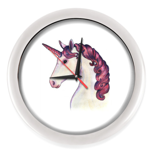 Настенные часы с принтом Единорог