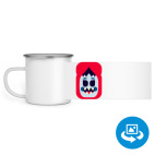 Кружка металлическая белая (круговая запечатка)