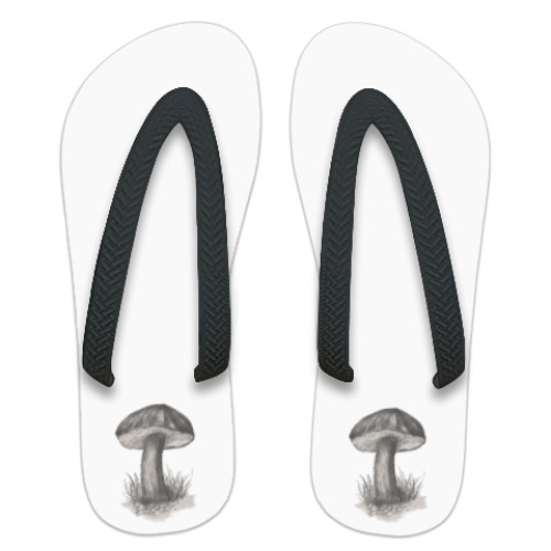 Шлепанцы (сланцы) с принтом Гриб