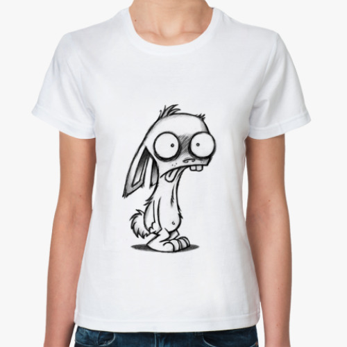 Классическая футболка с принтом Зайчик