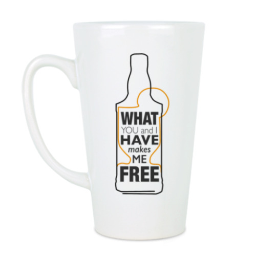 Чашка Латте с принтом what you and i have makes me free