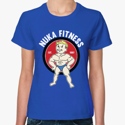 Женская футболка с принтом Нука Фитнес (Фэллаут)