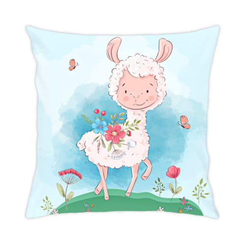 Подушка с принтом Овечка