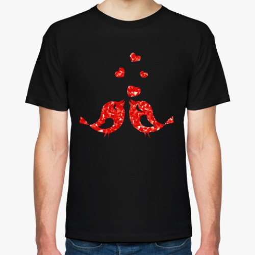 Футболка с принтом Птички Валентинки