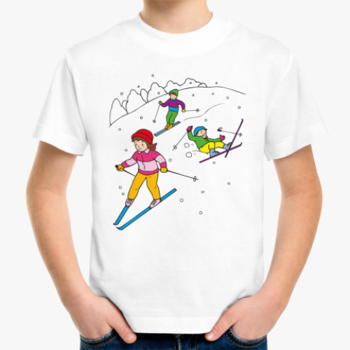Детская футболка Лыжники