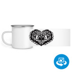 Кружка металлическая белая (круговая запечатка)