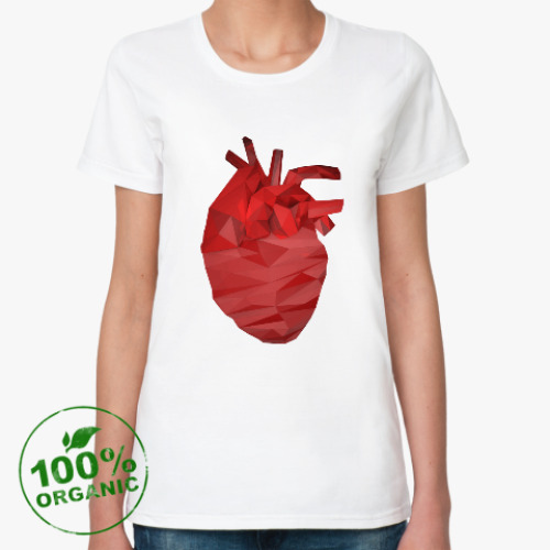 Женская футболка из органик-хлопка Сердце 3D