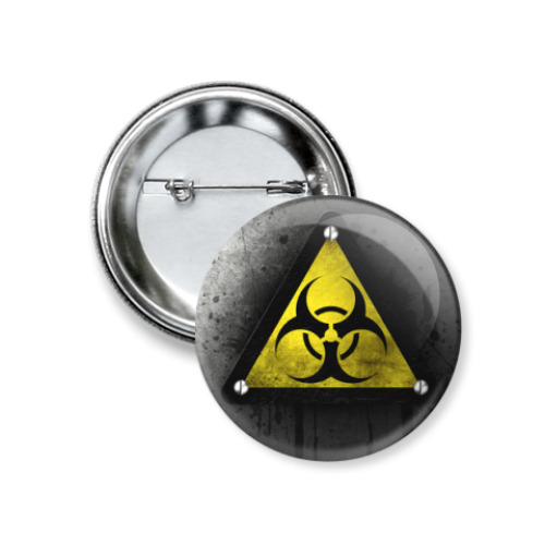 Значок 37мм с принтом  «Осторожно, токсично»