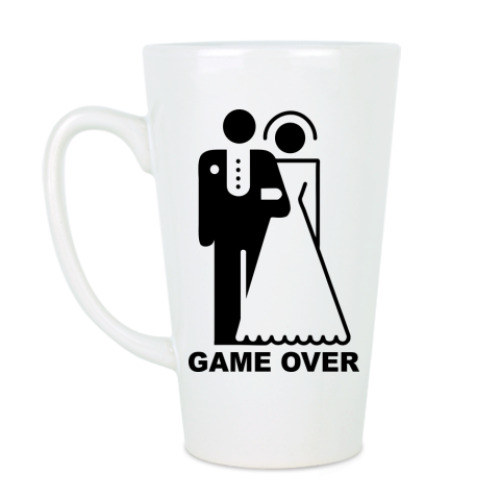 Чашка Латте с принтом Game over