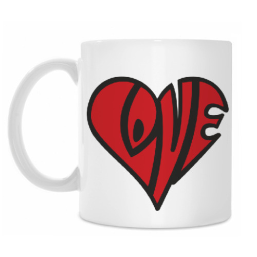 Кружка с принтом Love сердце