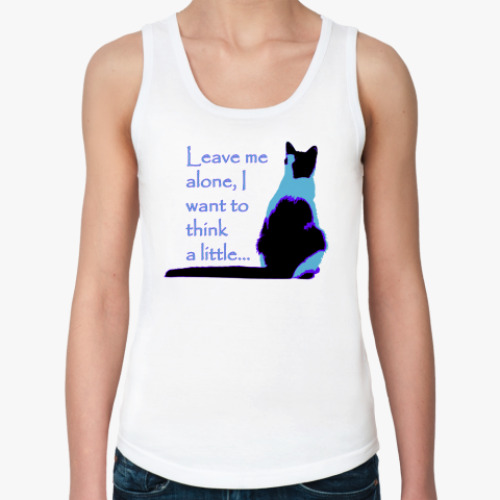 Женская майка с принтом хочу немного подумать...