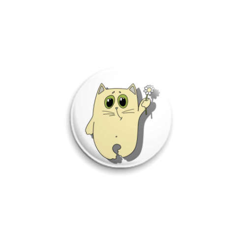 Значок 25мм с принтом котенок