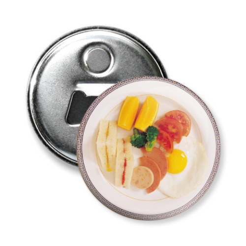 Магнит-открывашка с принтом Аппетитный завтрак