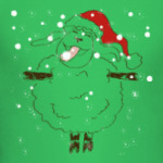 Овца радуется снегу