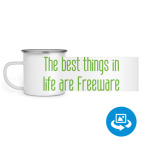 Кружка металлическая белая (круговая запечатка)