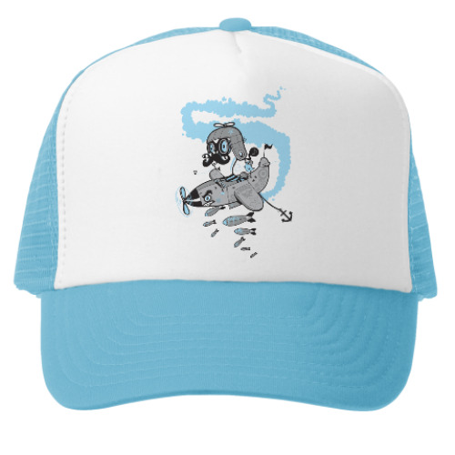 Кепка-тракер с принтом Crazy pilot