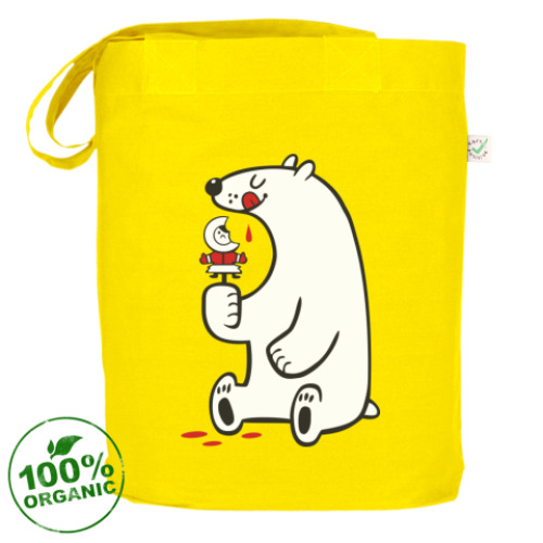 Сумка шоппер с принтом Белый мишка