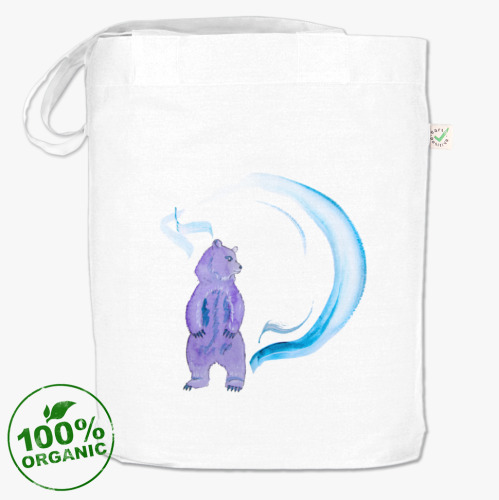 Сумка шоппер с принтом "Медведь"