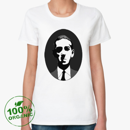 Женская футболка из органик-хлопка с принтом Говард Филлипс Лавкрафт