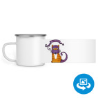 Кружка металлическая белая (круговая запечатка)