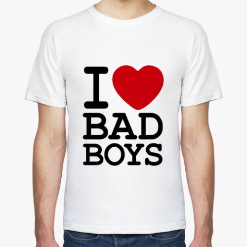 Футболка с принтом I Love Bad Boys
